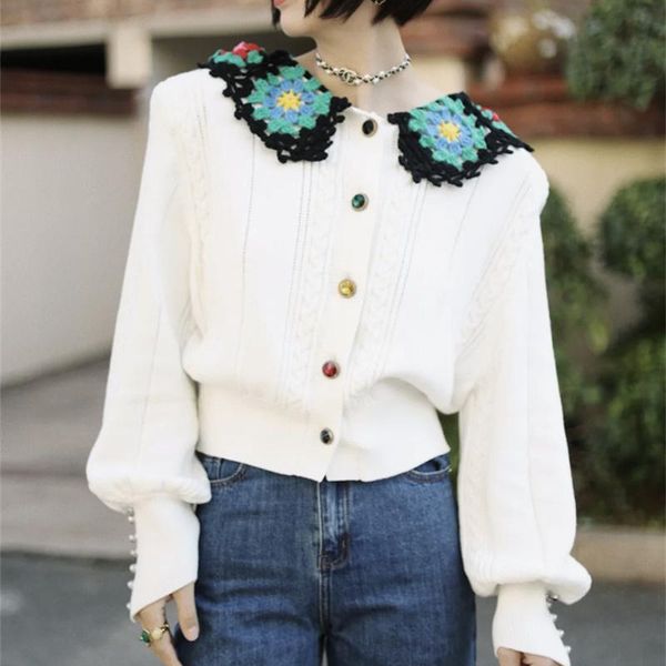 women's knits & tees y2k cropped cardigan women autumn 2021 cute casual knitted sweater crocheted collar lantern sleeve jumper jacket s, White
women's knits & tees y2k cropped cardigan women autumn 2021 cute casual knitted sweater crocheted collar lantern sleeve jumper jacket s, White
