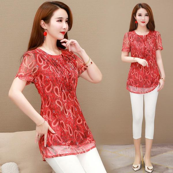 women's blouses & shirts coigarsam 5xl plus size blouse women summer mesh blusas womens and pink flowers red flower 0708, White
women's blouses & shirts coigarsam 5xl plus size blouse women summer mesh blusas womens and pink flowers red flower 0708, White