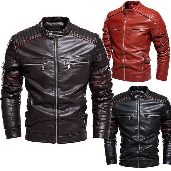 men's trendy imitation leather jacket autumn and winter 2020 locomotive suit short plush, Black;brown
men's trendy imitation leather jacket autumn and winter 2020 locomotive suit short plush, Black;brown