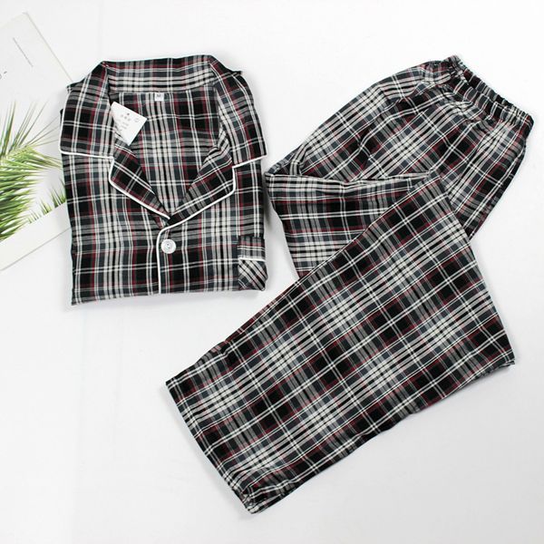 men's sleepwear spring autumn men's pure cotton plaid pajamas plus size home suit casual long-sleeved daily home clothing male pij, Black;brown
men's sleepwear spring autumn men's pure cotton plaid pajamas plus size home suit casual long-sleeved daily home clothing male pij, Black;brown