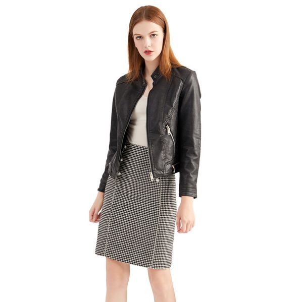 women s faux leather jackets, street autumn and winter, regular version, warm, casual, cool, long-sleeved, solid-color pockets, stand-up col, Black
women s faux leather jackets, street autumn and winter, regular version, warm, casual, cool, long-sleeved, solid-color pockets, stand-up col, Black