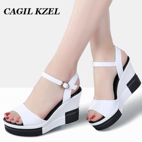 dress shoes cagilkzel 2021 women sandals white flat wedges heel summer woman open toe platform sandalias ladies gladiator, Black 
dress shoes cagilkzel 2021 women sandals white flat wedges heel summer woman open toe platform sandalias ladies gladiator, Black