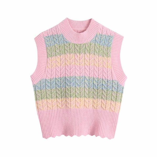 women's vests 2021 women vest striped knitted sleeveless o-neck sweater casual loose style female clothes, Black;white
women's vests 2021 women vest striped knitted sleeveless o-neck sweater casual loose style female clothes, Black;white