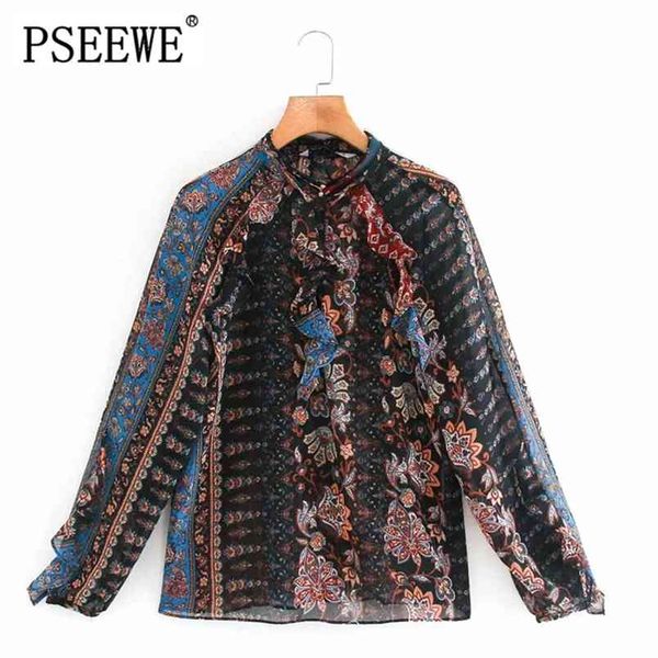 blouse women vintage flowing patchwork printed fashion ruffle trims long sleeves high collar metal buttons 210519, White
blouse women vintage flowing patchwork printed fashion ruffle trims long sleeves high collar metal buttons 210519, White