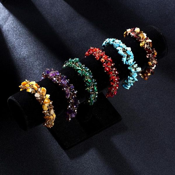 link, chain arrival bohemian style 6 color for choose natural crystal stone chipped bracelet women quartz bangle lucky jewelry, Black
link, chain arrival bohemian style 6 color for choose natural crystal stone chipped bracelet women quartz bangle lucky jewelry, Black