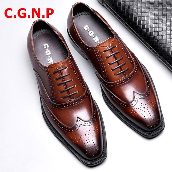 dress shoes c.g.n.p goodyear formal men genuine leather brogues oxford wedding men's office gentlemen shoe, Black
dress shoes c.g.n.p goodyear formal men genuine leather brogues oxford wedding men's office gentlemen shoe, Black