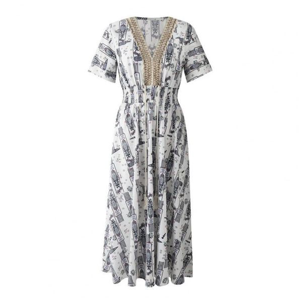 women's swimwear women dress v neck paisley print waist tight short sleeve long streetwear for summer loose hem casual beach dresses, White;black
women's swimwear women dress v neck paisley print waist tight short sleeve long streetwear for summer loose hem casual beach dresses, White;black