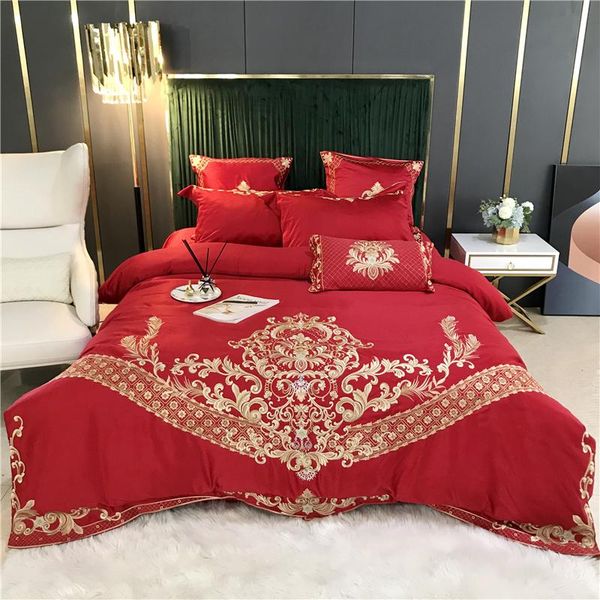 bedding sets luxury red european wedding style gold embroidery satin silk cotton set duvet cover bed linen fitted sheet pillowcases
bedding sets luxury red european wedding style gold embroidery satin silk cotton set duvet cover bed linen fitted sheet pillowcases