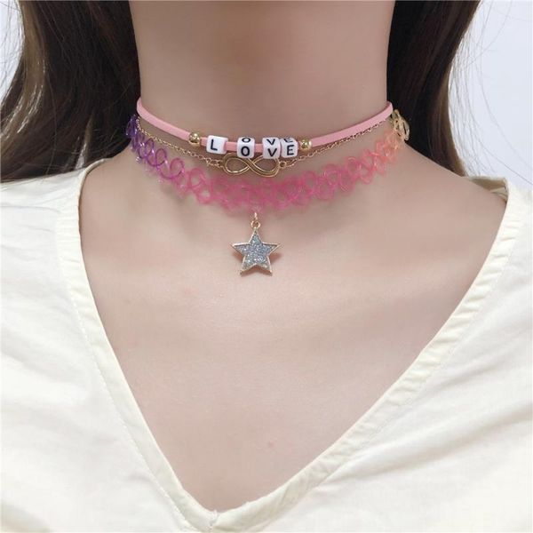 chokers 3pcs/set bohemian multicolour choker necklace for women love star infinity pendant chains necklaces cute jewelry set gifts, Golden;silver
chokers 3pcs/set bohemian multicolour choker necklace for women love star infinity pendant chains necklaces cute jewelry set gifts, Golden;silver