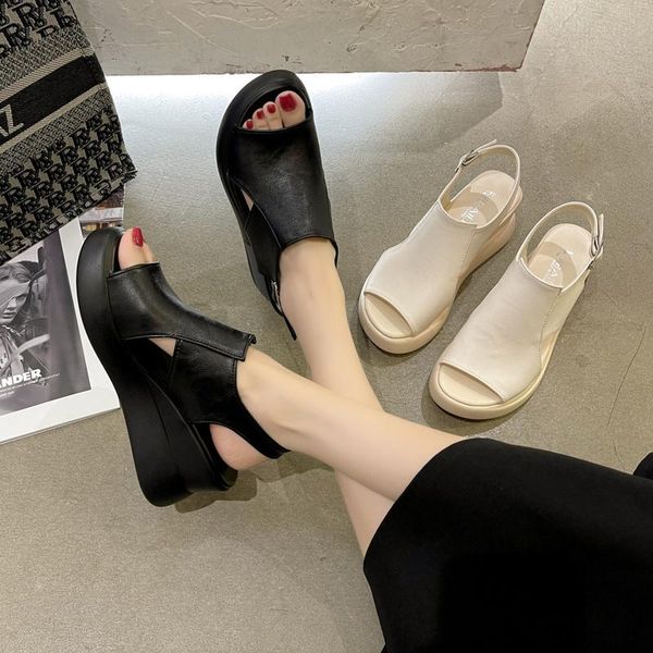 sandals summer casual women leisure platform wedge heel peep toe height increasing back strap buckle fashion ladies shoes female, Black
sandals summer casual women leisure platform wedge heel peep toe height increasing back strap buckle fashion ladies shoes female, Black