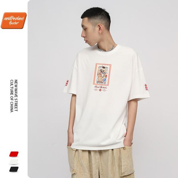 men's t-shirts short-sleeved t-shirt printing trendy loose hip-hop couple half-sleeved graphic t shirts kawaii clothing gothic, White;black
men's t-shirts short-sleeved t-shirt printing trendy loose hip-hop couple half-sleeved graphic t shirts kawaii clothing gothic, White;black