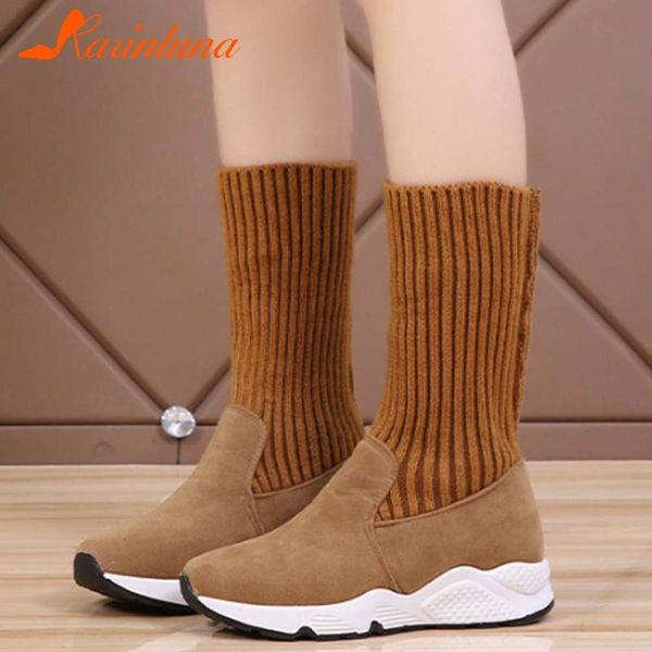 boots 2021 brand fashion woman shoes wedges round toe slip-on knitting flock patcwork autumn winter ankle, Black
boots 2021 brand fashion woman shoes wedges round toe slip-on knitting flock patcwork autumn winter ankle, Black