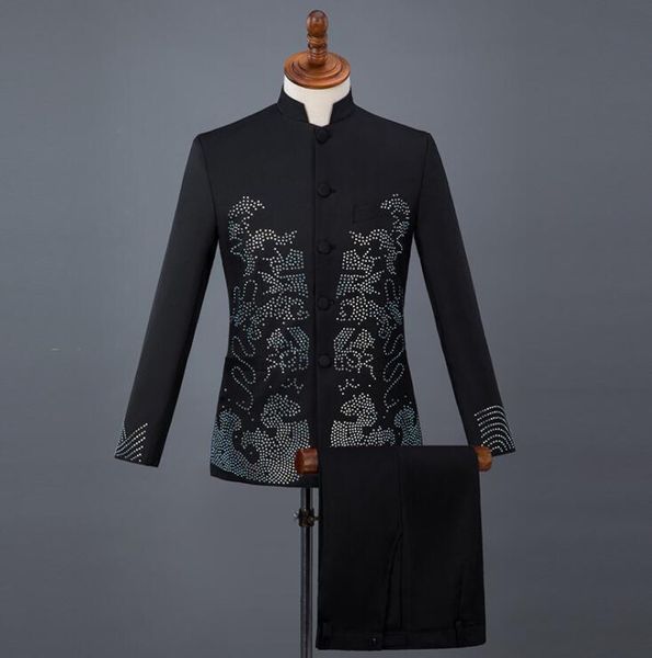 blazer men chinese tunic suit set with pants mens wedding suits buckle singer star style stage clothing formal dress black red men's &, White;black
blazer men chinese tunic suit set with pants mens wedding suits buckle singer star style stage clothing formal dress black red men's &, White;black