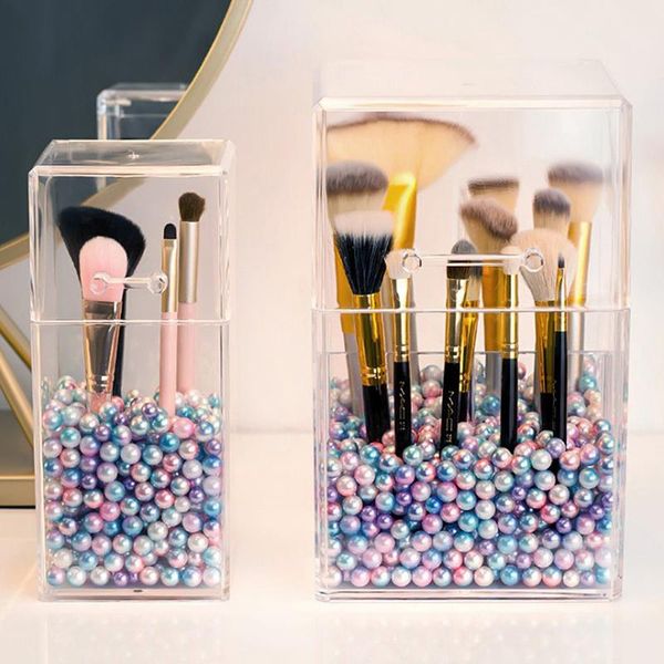 1pc fashion makeup brush holder transparent acrylic organizer with dustproof cover and pearl 4 styles storage boxes & bins
1pc fashion makeup brush holder transparent acrylic organizer with dustproof cover and pearl 4 styles storage boxes & bins