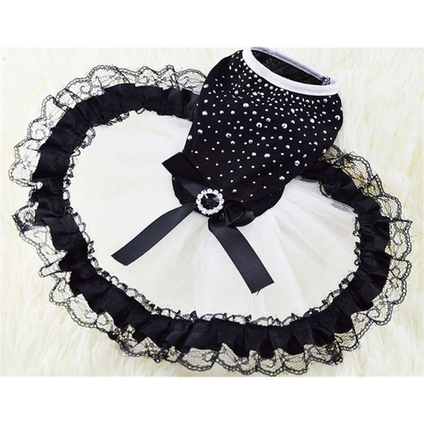 dog apparel spring and summer dog dress pet products black diamond skirt