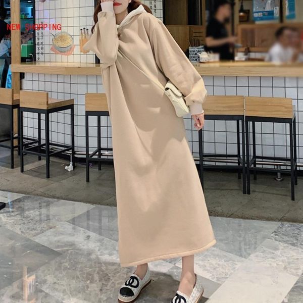 casual dresses plus size solid color hoodies 2021 autumn winter kawaii cartoon women vintage long hooded sweatshirt velvet thicken hoodie dr, Black;gray
casual dresses plus size solid color hoodies 2021 autumn winter kawaii cartoon women vintage long hooded sweatshirt velvet thicken hoodie dr, Black;gray