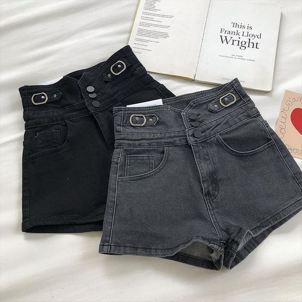 design sense jeans three buttons womens short high waist denim spring korean style slim skinny a line wide leg, White;black
design sense jeans three buttons womens short high waist denim spring korean style slim skinny a line wide leg, White;black