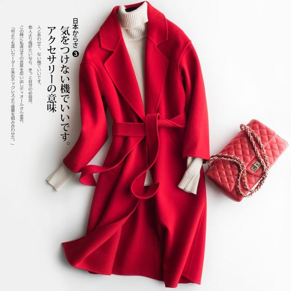 women's wool & blends the double-sided coat female trench winter cloth long big red han edition woolen, Black
women's wool & blends the double-sided coat female trench winter cloth long big red han edition woolen, Black