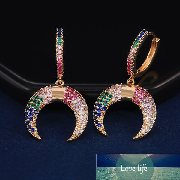 cz stone luxury gold color huitan dazzling moon drop earring drop full paved women earring stylish jewelry, Silver
cz stone luxury gold color huitan dazzling moon drop earring drop full paved women earring stylish jewelry, Silver