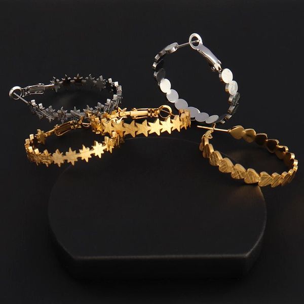 hoop & huggie stainless steel punk fashion star earrings good quality for women girls jewelry boucle oreille femme party, Golden;silver
hoop & huggie stainless steel punk fashion star earrings good quality for women girls jewelry boucle oreille femme party, Golden;silver