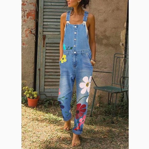women's jeans overalls printed flowers full length suspenders denim pants single breasted adjustable plus large size s-5xl, Blue
women's jeans overalls printed flowers full length suspenders denim pants single breasted adjustable plus large size s-5xl, Blue