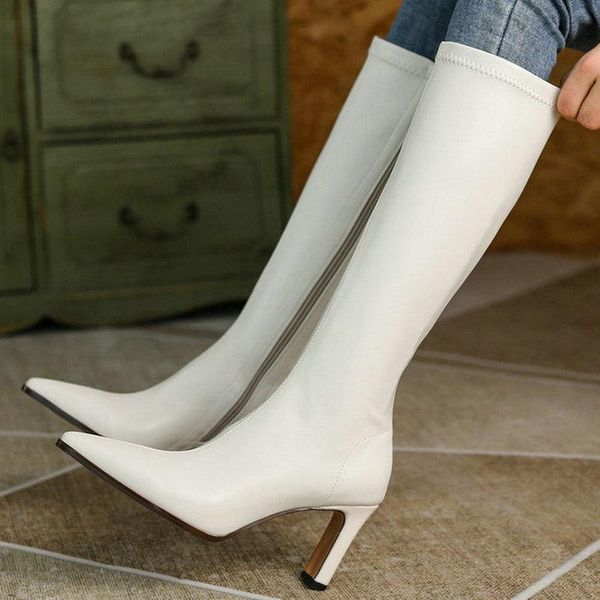 boots black white brown women knee high pointed toe square heel ladies calf dress side zipper women's big size
boots black white brown women knee high pointed toe square heel ladies calf dress side zipper women's big size