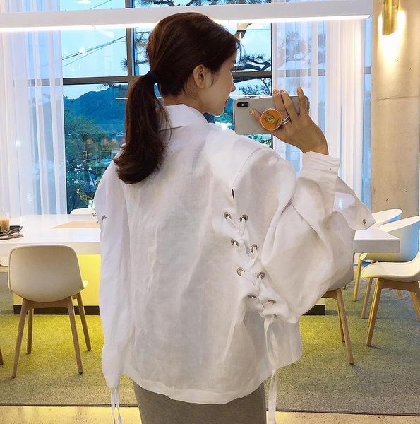 women's jackets spot cotton shoulder strap design side loose languid is lazy shirt prevented bask in and linen shirts, Black;brown 
women's jackets spot cotton shoulder strap design side loose languid is lazy shirt prevented bask in and linen shirts, Black;brown