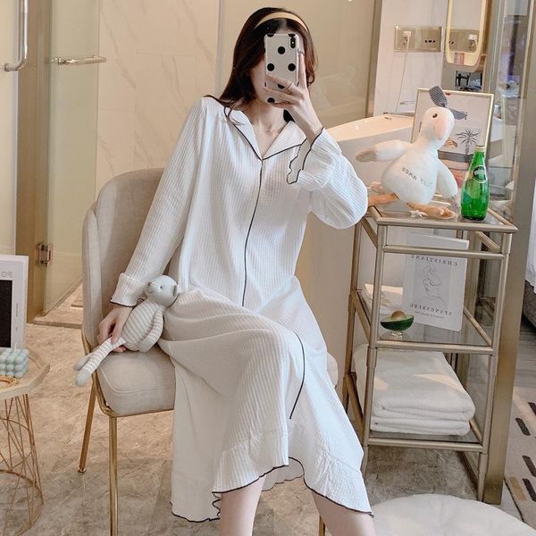 women's sleepwear bubble cotton nightdress spring and autumn simple long sleeve mid length home dress nightgow ladies night wear plus s, Black;red
women's sleepwear bubble cotton nightdress spring and autumn simple long sleeve mid length home dress nightgow ladies night wear plus s, Black;red