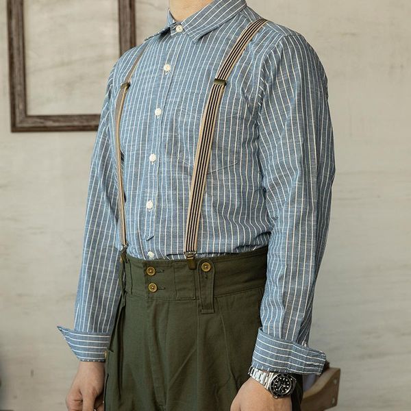 men's casual shirts red vintage candy stripe blue & white men's button down workwear, White;black
men's casual shirts red vintage candy stripe blue & white men's button down workwear, White;black