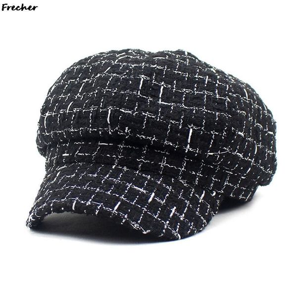 berets women's men's baseball cap kpop cotton woolen spring black white plaid retro fashion coarse thread winter hat, Blue;gray
berets women's men's baseball cap kpop cotton woolen spring black white plaid retro fashion coarse thread winter hat, Blue;gray