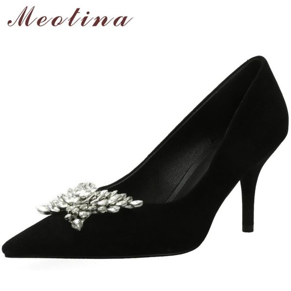 dress shoes meotina pumps natural genuine leather women crystal pointed toe high heels thin heel party footwear female spring black 40
dress shoes meotina pumps natural genuine leather women crystal pointed toe high heels thin heel party footwear female spring black 40