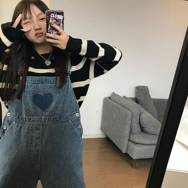women's jeans love denim suspenders korean version 2021 autumn and winter age reduced slim loose straight leg pants, Blue
women's jeans love denim suspenders korean version 2021 autumn and winter age reduced slim loose straight leg pants, Blue