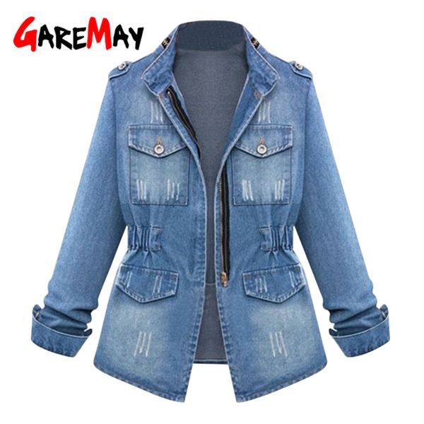 women casual denim jackets cardigan zipper casaco feminino coat pockets streetwear slim elastic waist jeans jacket 210428, Black;brown
women casual denim jackets cardigan zipper casaco feminino coat pockets streetwear slim elastic waist jeans jacket 210428, Black;brown