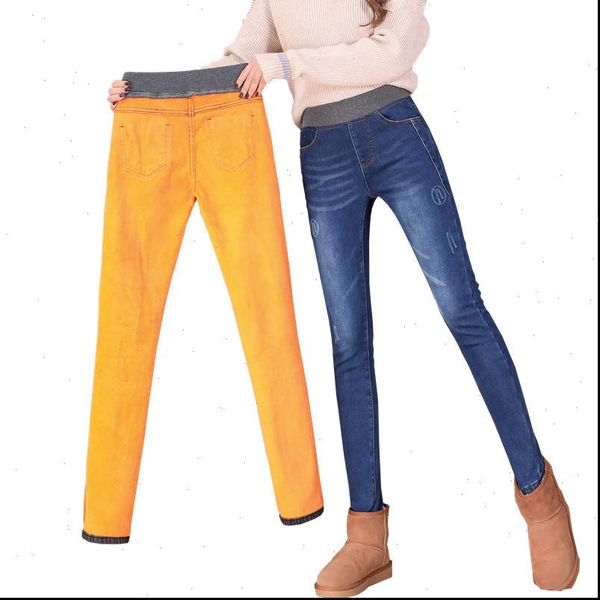winter warm skinny pants velvet women jeans thick trousers high waist elastic middle aged mother stretch plus size 36 38, Blue
winter warm skinny pants velvet women jeans thick trousers high waist elastic middle aged mother stretch plus size 36 38, Blue