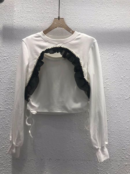 women's blouses & shirts early autumn of 2021 the nail bead nets yarn splicing long-sleeved shawl draw string two-piece outfit 0813, White
women's blouses & shirts early autumn of 2021 the nail bead nets yarn splicing long-sleeved shawl draw string two-piece outfit 0813, White