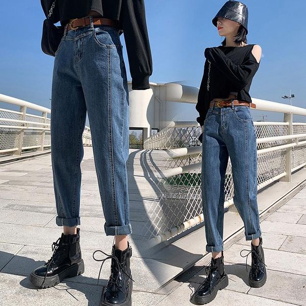 the high waist of jeans push up big size ladies denim mom pants women's, Blue
the high waist of jeans push up big size ladies denim mom pants women's, Blue
