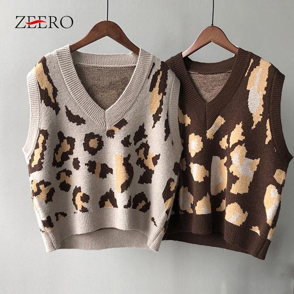 women's vests fashion women loose vintage leopard v-neck sweater korean female keep warm cropped vest 2021 spring autumn, Black;white
women's vests fashion women loose vintage leopard v-neck sweater korean female keep warm cropped vest 2021 spring autumn, Black;white