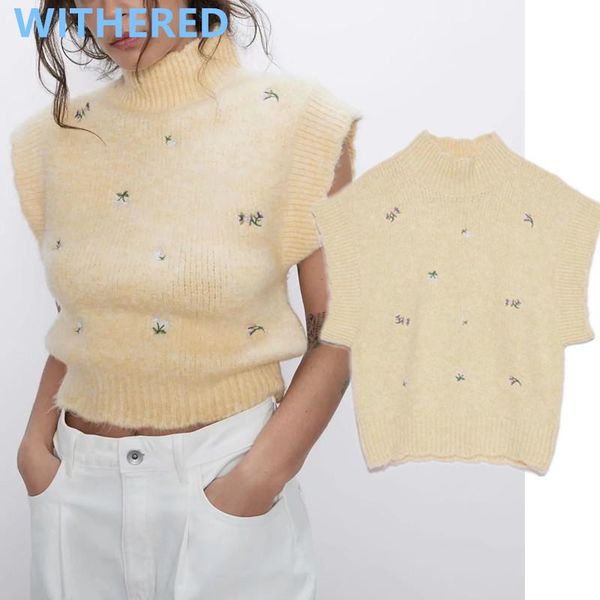 dave&di england vintage floral embroidery sleeveless turtleneck vest sweaters women pull femme pullovers women's, White;black
dave&di england vintage floral embroidery sleeveless turtleneck vest sweaters women pull femme pullovers women's, White;black