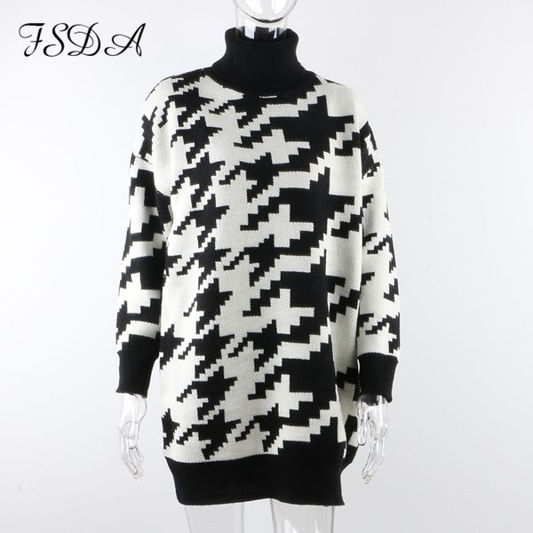 2021 turtleneck loose sweater dress women casual knitted jumper oversized long sleeve autumn winter houndstooth pulloverhigh quality, Black;gray
2021 turtleneck loose sweater dress women casual knitted jumper oversized long sleeve autumn winter houndstooth pulloverhigh quality, Black;gray