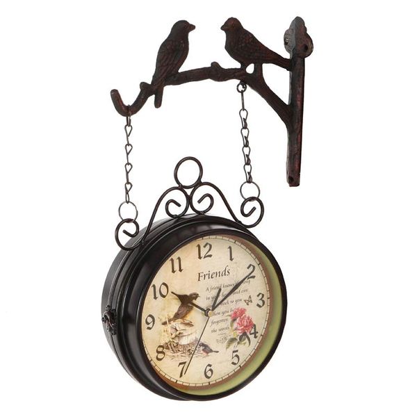 outdoor garden wall clock double sided bird vintage retro home decor coffee bar decoration metal hanging clocks
outdoor garden wall clock double sided bird vintage retro home decor coffee bar decoration metal hanging clocks