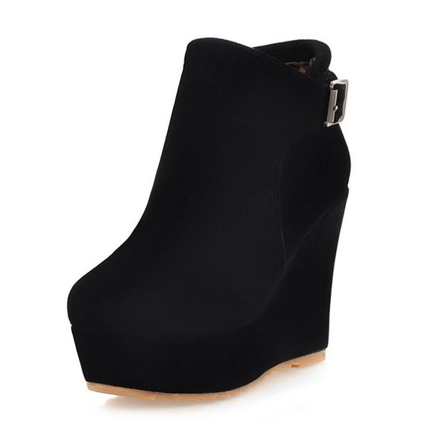 boots winter for woman fashion consice pure color blue zipper wedges ankle platform 34-43, Black
boots winter for woman fashion consice pure color blue zipper wedges ankle platform 34-43, Black