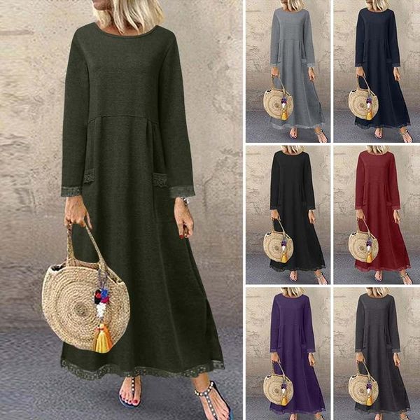 casual dresses vintage lace patchwork dress women's autumn sundress zanzea long sleeve maxi vestidos female o neck robe femme oversized, Black;gray
casual dresses vintage lace patchwork dress women's autumn sundress zanzea long sleeve maxi vestidos female o neck robe femme oversized, Black;gray