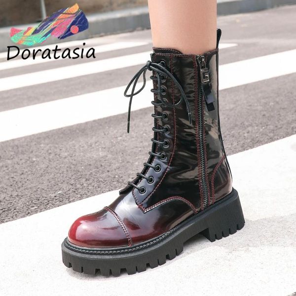 boots doratasia cow leather brand designer women zipper winter motocycle shoes sewing platform, Black
boots doratasia cow leather brand designer women zipper winter motocycle shoes sewing platform, Black