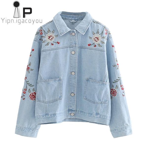 women's jackets autumn denim jacket women overcoat 2021 korean ladies embroidery jeans coat big size casual long sleeve female, Black;brown
women's jackets autumn denim jacket women overcoat 2021 korean ladies embroidery jeans coat big size casual long sleeve female, Black;brown