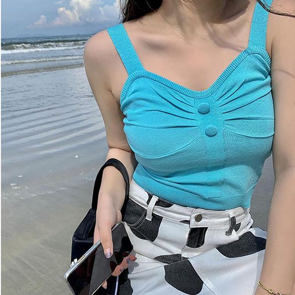 women's tanks & camis heliar women blue summer button up strappy vacation crop ins knitted for, White
women's tanks & camis heliar women blue summer button up strappy vacation crop ins knitted for, White