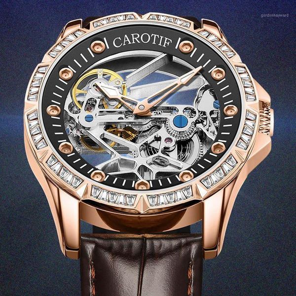 wristwatches carotif fashion design men's automatic mechanical watch classic business hollow waterproof brand 2021 clock, Slivery;brown
wristwatches carotif fashion design men's automatic mechanical watch classic business hollow waterproof brand 2021 clock, Slivery;brown