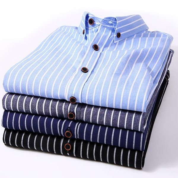 men's casual shirts striped men short sleeve slim cotton shirt mens button down work business brand camisas breathable chemise homme, White;black
men's casual shirts striped men short sleeve slim cotton shirt mens button down work business brand camisas breathable chemise homme, White;black