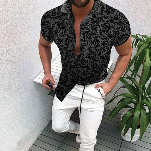 men's casual shirts 2021 summer sandbeach printing single breasted cardigan trend shirt fashion short sleeve, White;black
men's casual shirts 2021 summer sandbeach printing single breasted cardigan trend shirt fashion short sleeve, White;black