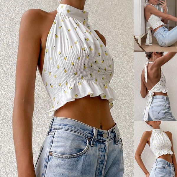 women's tanks & camis ladies summer midriff-baring camisole girls floral printing hanging neck lace up sleeveless backless base shi, White
women's tanks & camis ladies summer midriff-baring camisole girls floral printing hanging neck lace up sleeveless backless base shi, White