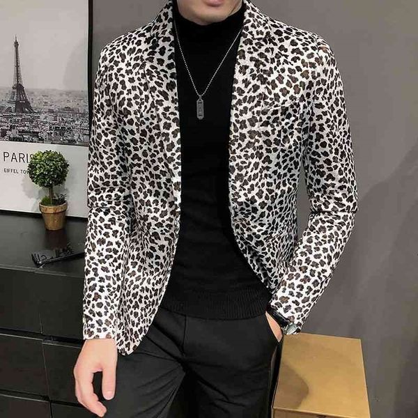 men's suits & blazers spring autumn leopard print korean fashion slim casual jacket harajuku streetwear social wjmb, White;black
men's suits & blazers spring autumn leopard print korean fashion slim casual jacket harajuku streetwear social wjmb, White;black